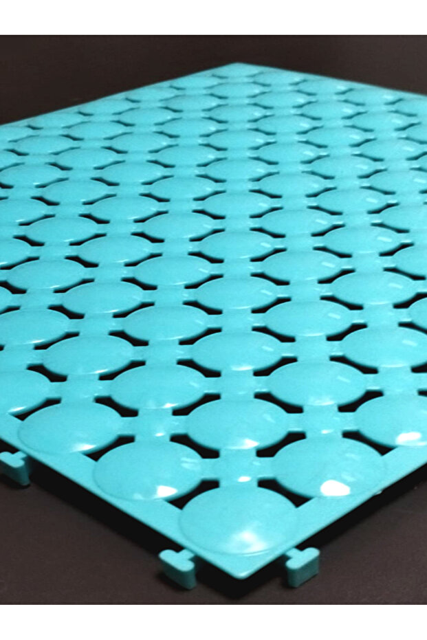 10 Pieces 33X33X1.5 cm Orthopedic Plastic Floor Tiles, Intermittent Mat, Wet Floor Grid, Turquoise Blue