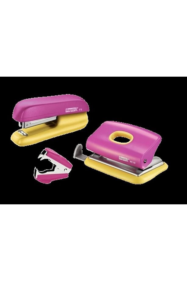 Zımba Ve Delgeç Set Mini F5 Pembe Sarı - 1