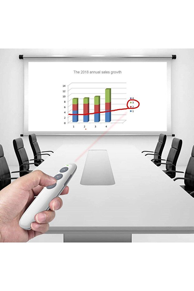 Şarj Edilebilir Kablosuz Lazer Pointer, RF 2.4GHz Powerpoint Clicker Uzaktan Sunum Kumandası Y11 - 8