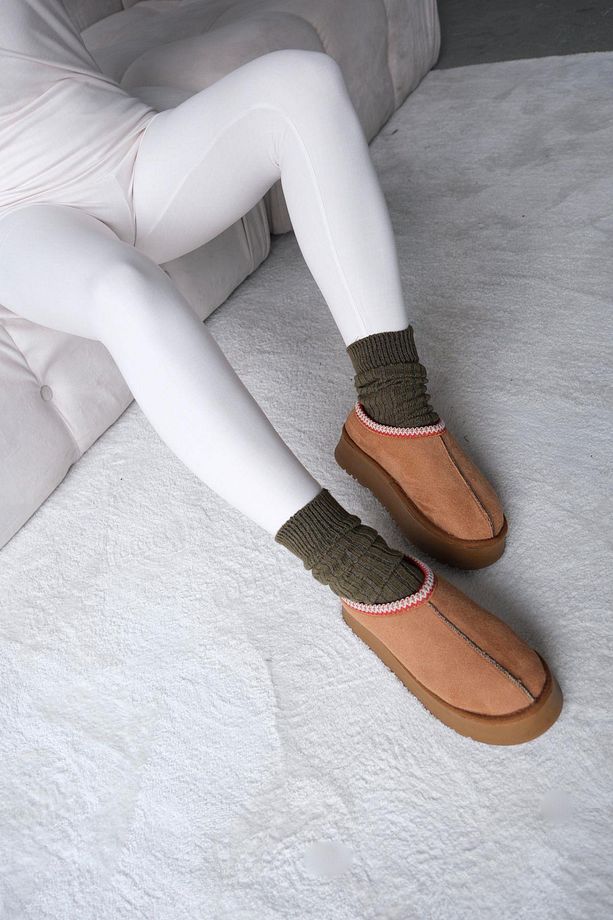 Yüksek Bel Soft Pantolon Bej - 7