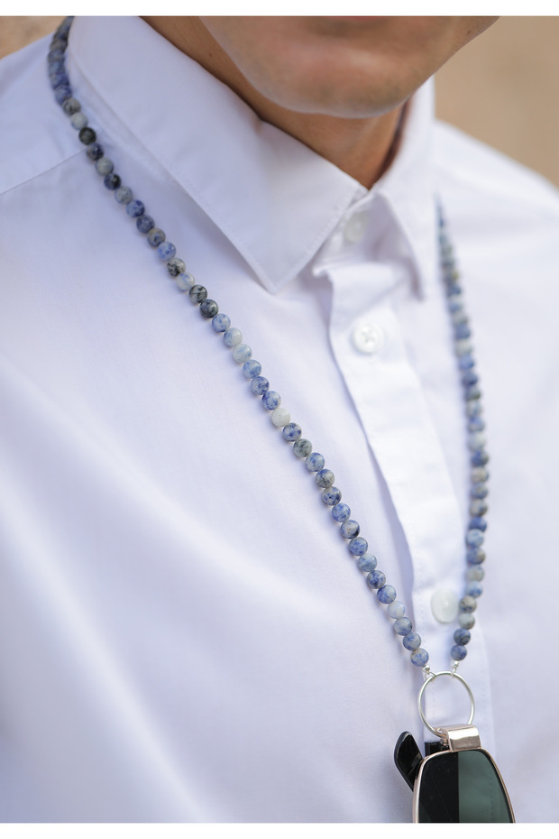 Šperky Doplňky Kuzzoi Náhrdelník Pánské Charm Nosič Achátové koule Modrá 925 Sterling Silver Léto / - 6