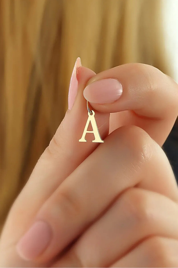 Altın A Harfi Kolye Ucu - 1