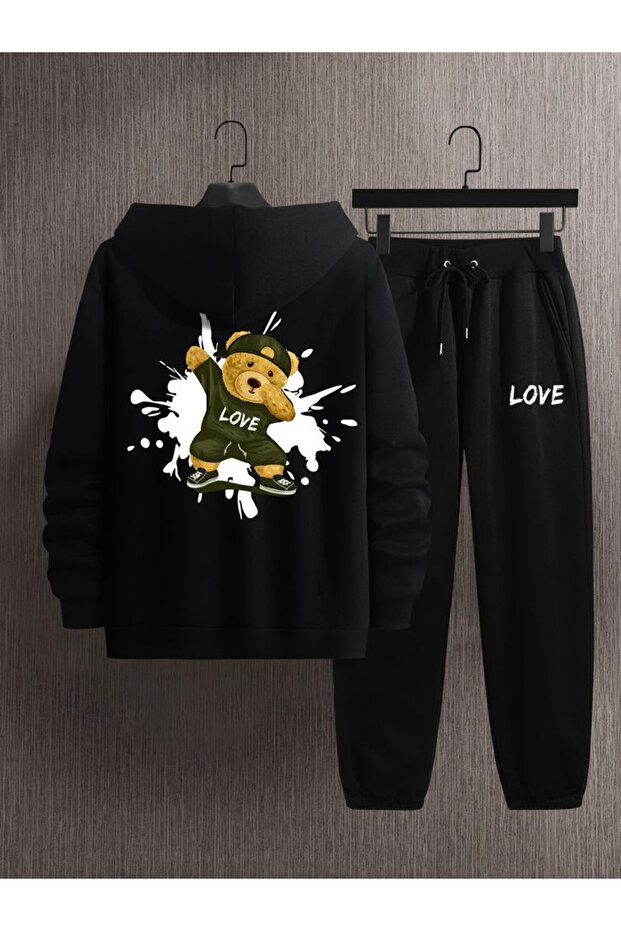 Love Printed Winter Tracksuit Set