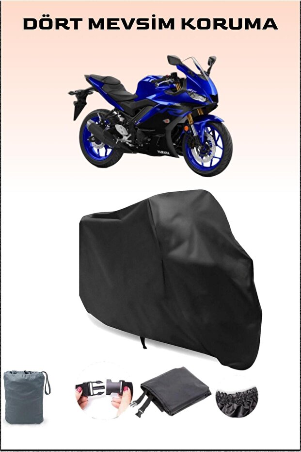 Black Yamaha Yzf R25 Abs Compatible Motorcycle Tarpaulin, Engine Cover