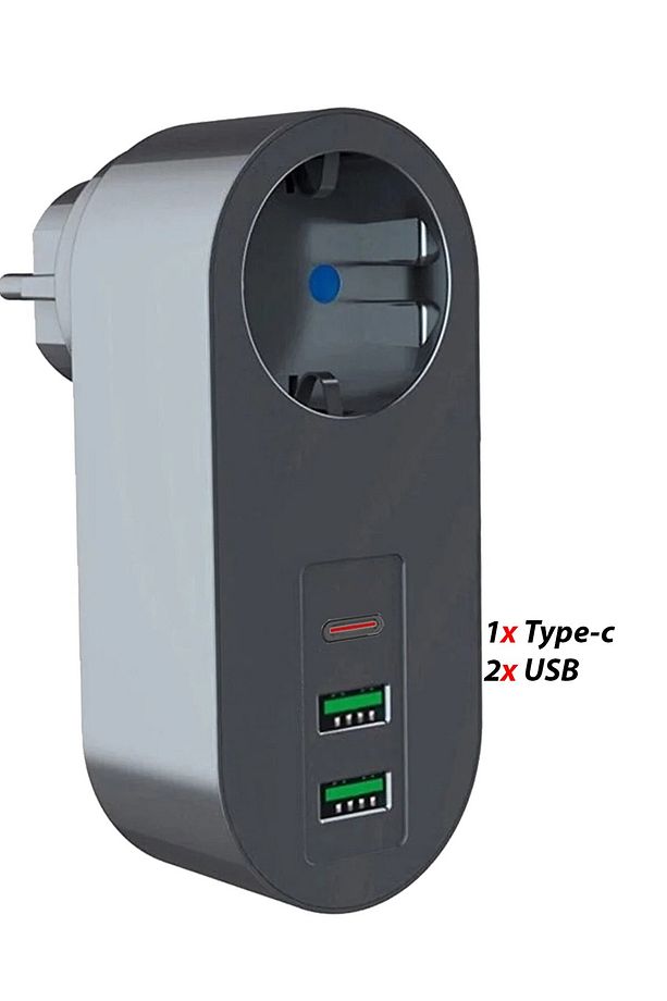 2 USB , 1 Type-c Girişli Tekli Priz Akım Korumalı Oyuncu Bilgisayarları ve Profesyoneller İçin - 3