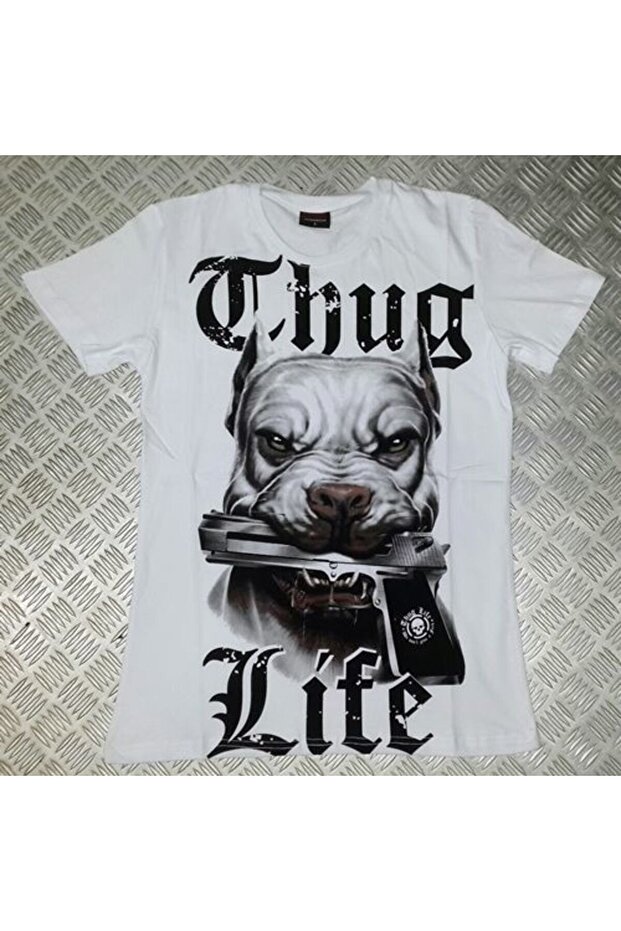 تي شيرت مطبوع عليه Thug Life