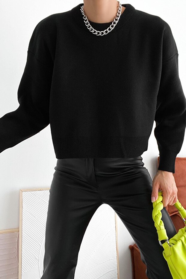 Close Knit Basic Sweater Black - 3