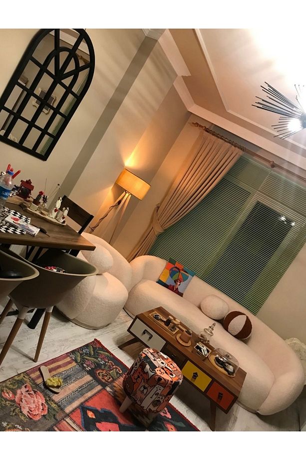 Sunny Koltuk 3+1 Tedy kumaş ekru  kanepe ve berjer - 1