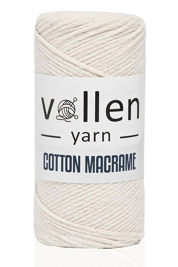 Premıum Koton Pamuk Makrome Ipi,2mm Pamuk Zincir Makrome,supla,çanta Ipi,ekru - 1
