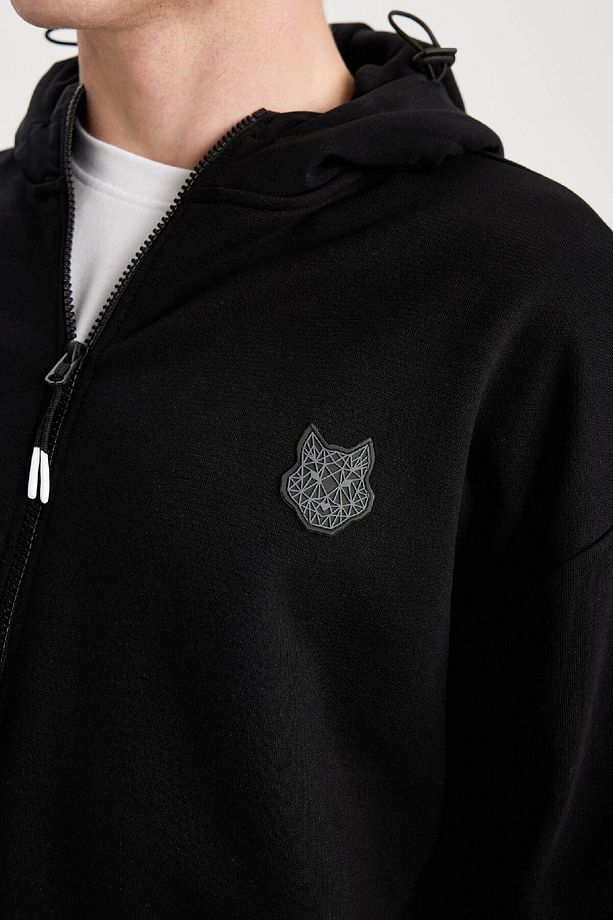 Oversize Geniş Kalıp Kapüşonlu Baskılı Sweatshirt B8124ax23cw - 6