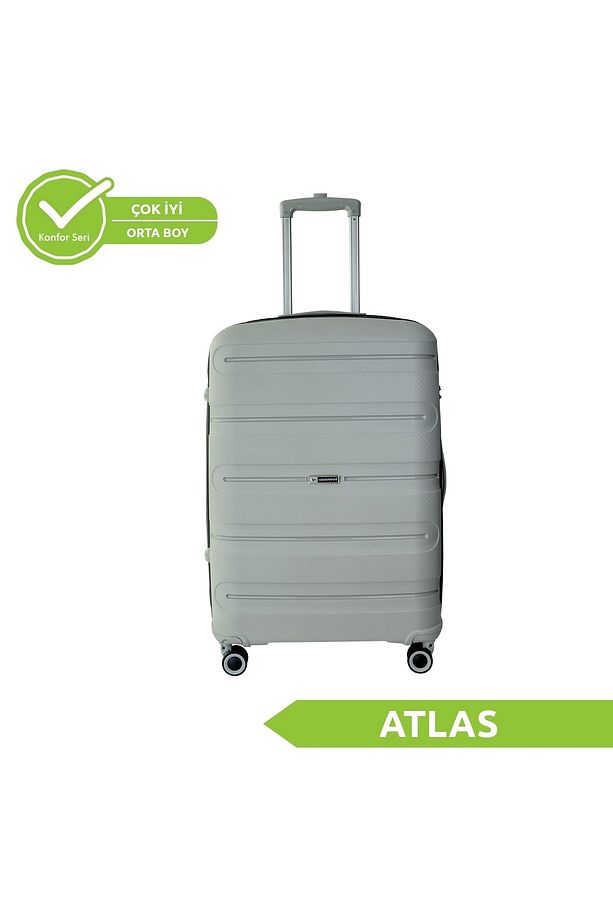 Polipropilen (PP) Atlas Gri Orta Boy Valiz - 1