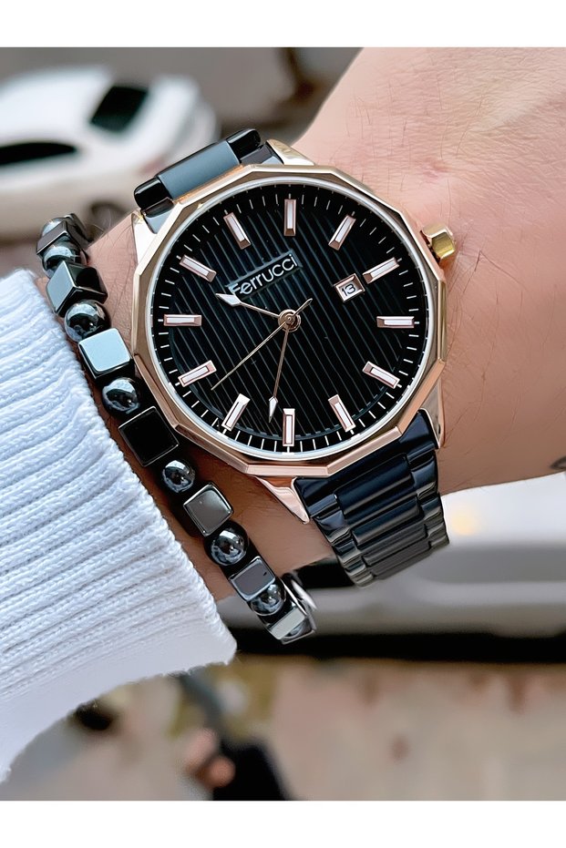 Steel Cord Men's Wrist Watch 3 Atm Waterproof with 2 Years Warranty