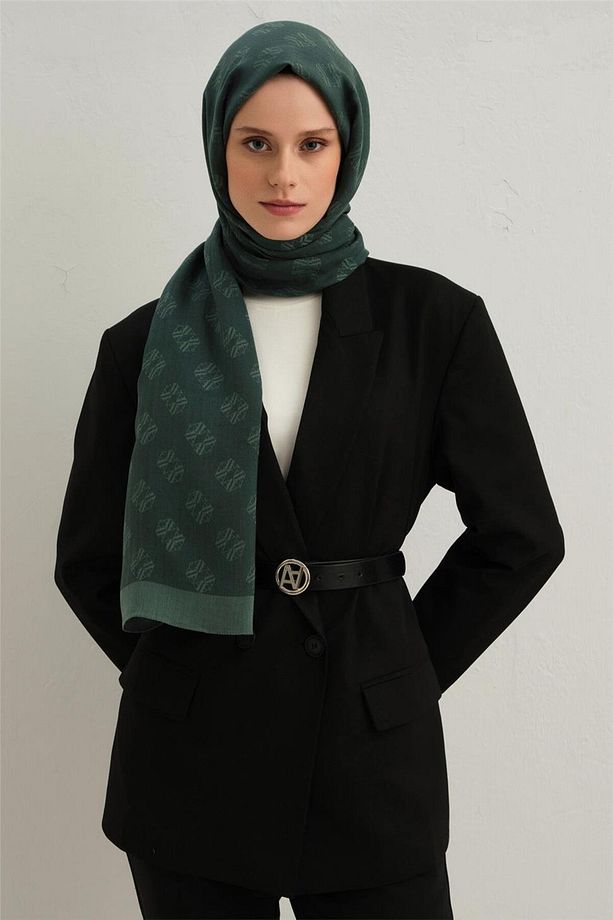 İpek Minimal Monogram Desen Şal 3299 - 1