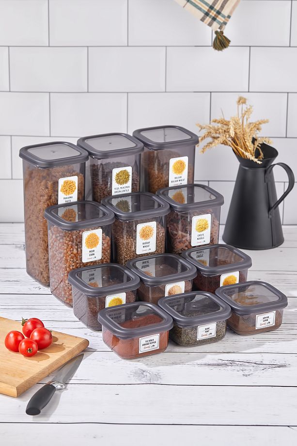 Elvis 40 Adet 80 Parça Erzak Ve Bakliyat Saklama Kabı 8x(1,10-1,70 LT)12x(0,5 LT)10x(350ML)2x(3,2LT) - 3