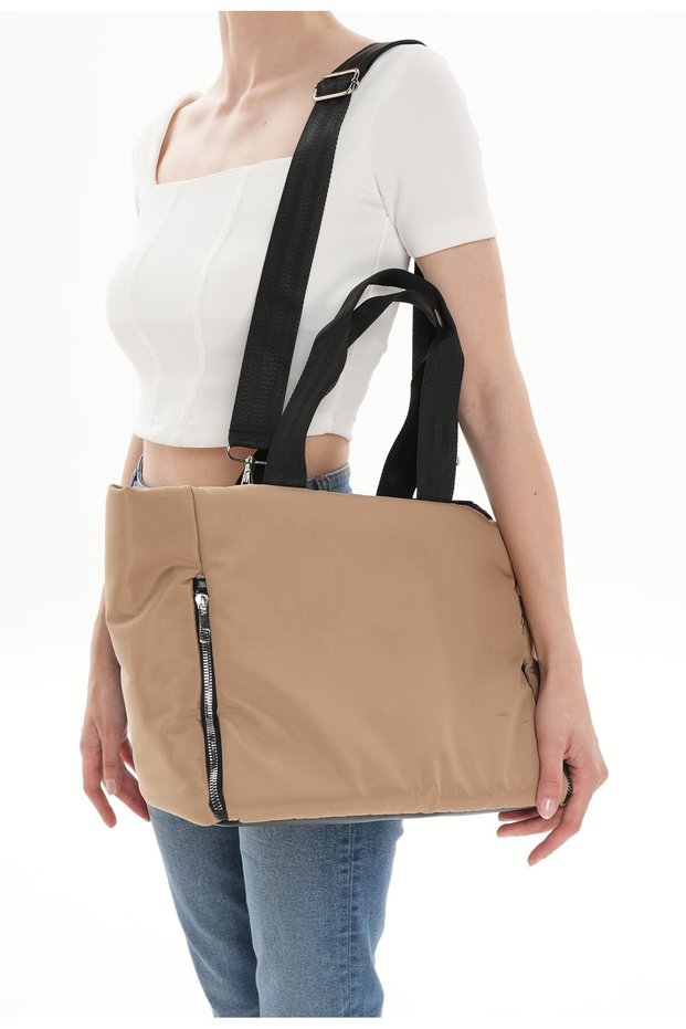 Women's Parachute Fabric, Waterproof, Long Strap Model, Shopper Sports Hand, Shoulder and Mother Bag Ella