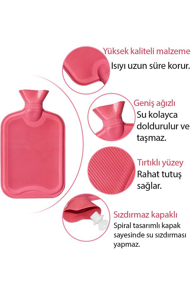 Polarlı Sıcak Su Torbası 1 Adet Kauçuk Vücut Sıcak Tutucu Yıkanabilir Kılıflı El Sobası Battaniye - 5