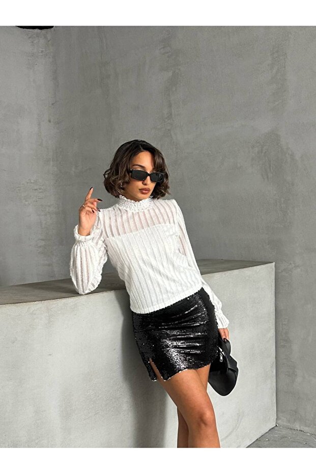 Sim Desenli Bluz - 3