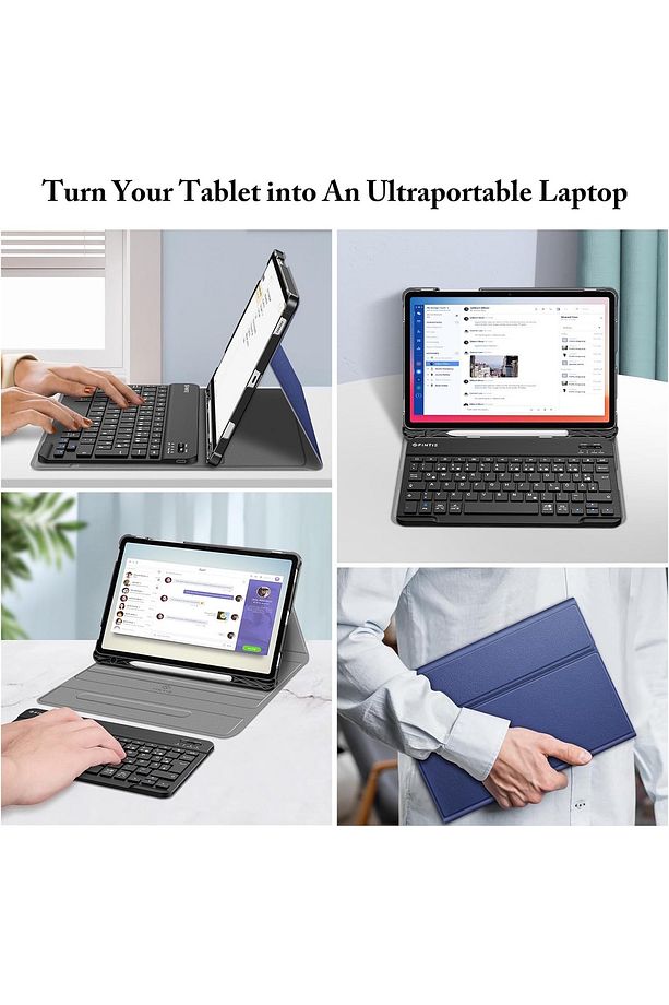 Samsung Galaxy Tab S9 Fe Plus 12.4" Klavyeli Kılıf Kalem Bölmeli Bluetooth Özellikli Stand Türkçe Q - 2