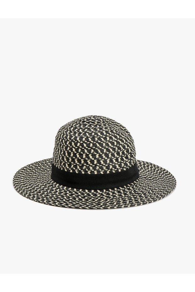 Straw Hat with Band Detail