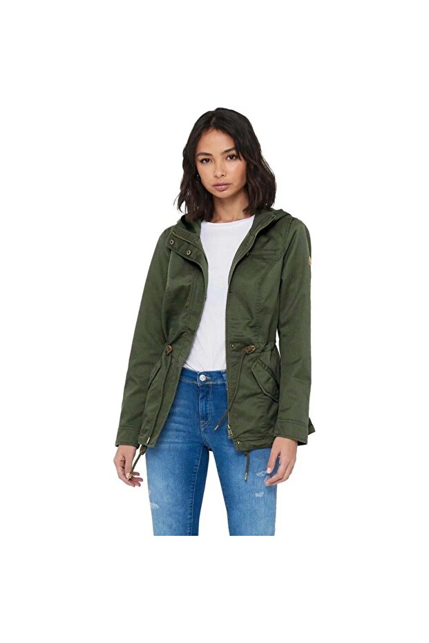 Onllorca Hedge Green Canvas Parka - Otw Noos15216452