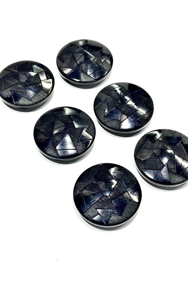 Coat Coat Button / Prism Pattern / Black 2.7 cm / Code: 2612