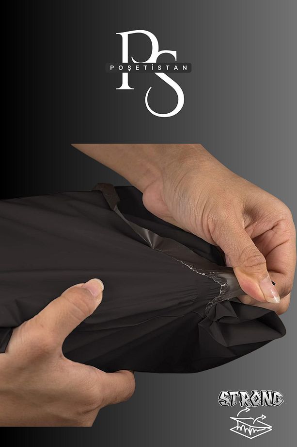 Premium Siyah 100 Adet 25x30x5 Cm Kargo Poşeti (120 MİKRON) - 4