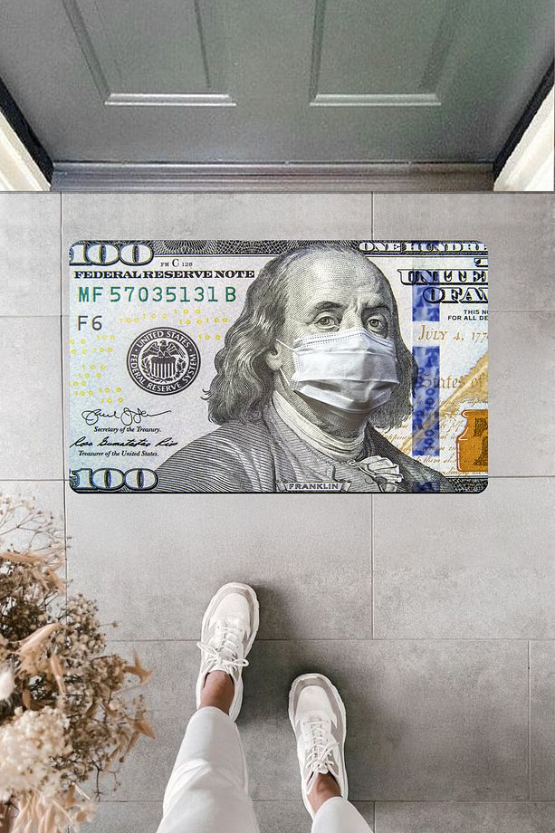 Yüksek Kaliteli Dijital Baskı Covidli Dolar Kapı Önü Paspası - 1