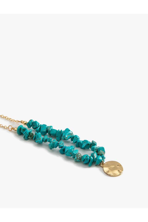 Charm Detaylı Taşlı Kolye - 3