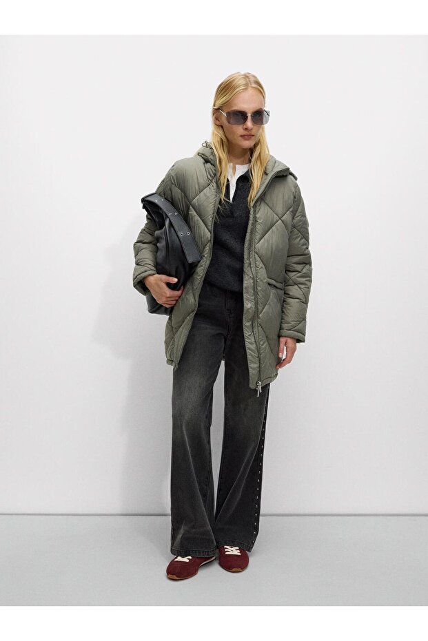 Kapüşonlu Kapitone Kaban - 2