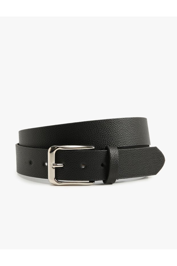 Buckle and Leather Look Belt