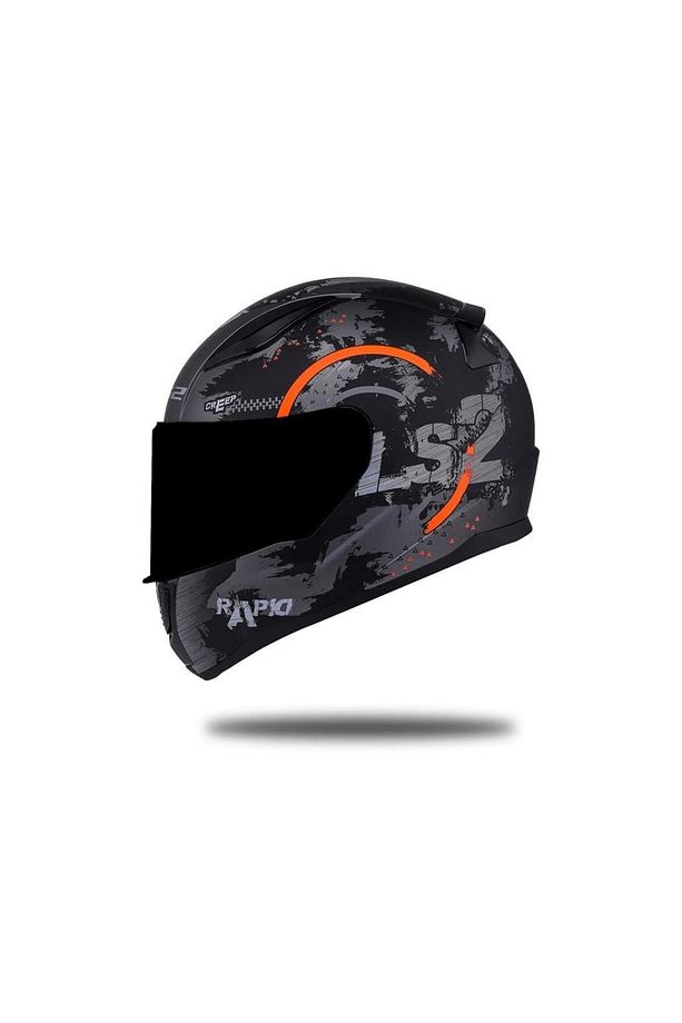 Rapid Circle Mat Titanyum Turuncu Kask Siyah Vizörlü - 2