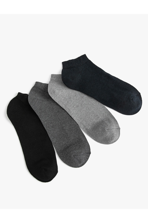 Basic 4-Piece Booties Socks Set Multicolored