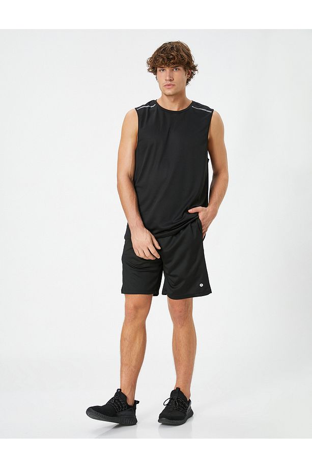 Basic Spor Şort Beli Bağcıklı Cep Detaylı - 1