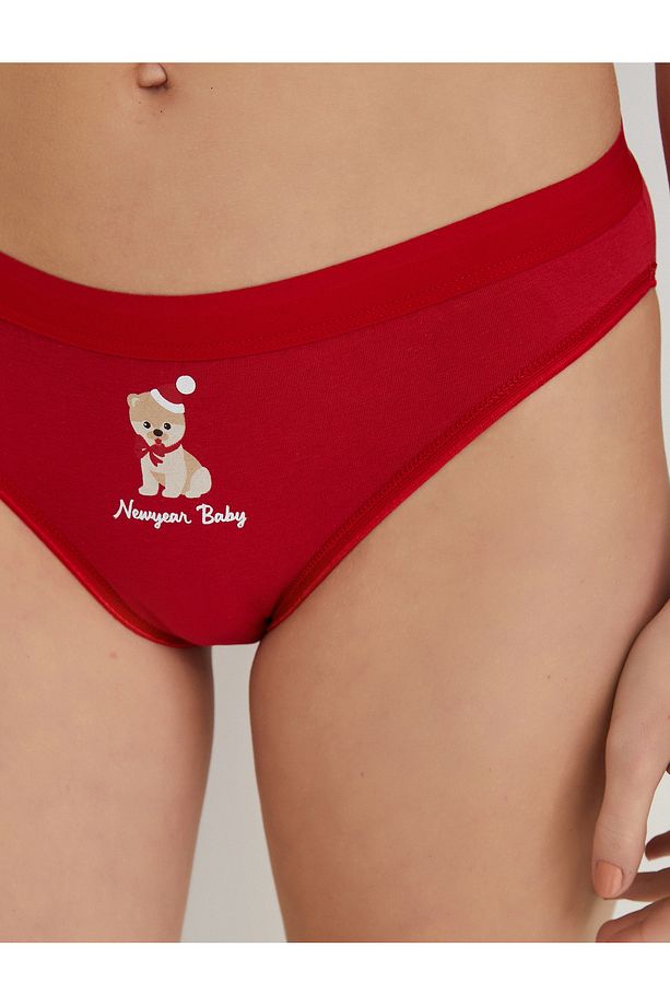 Pamuklu Külot Basic Brief Baskılı Yılbaşı Temalı - 5
