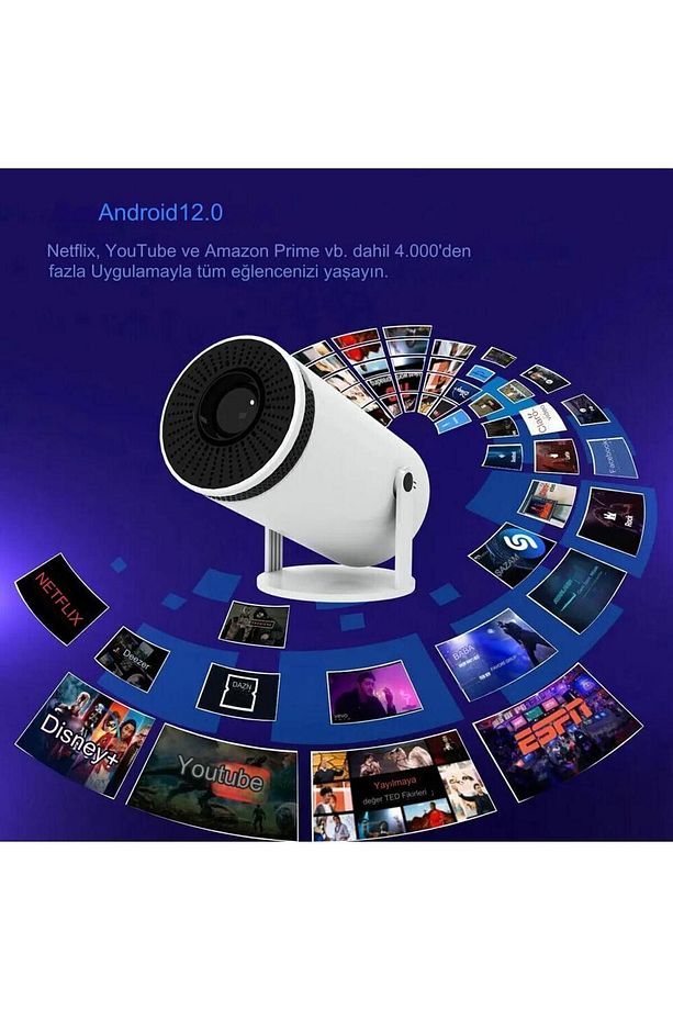 Hy300 Taşınabilir Projektör Ultra Hd Projektör Android 12 Yükseltilmiş 200ansı Wifi - 1