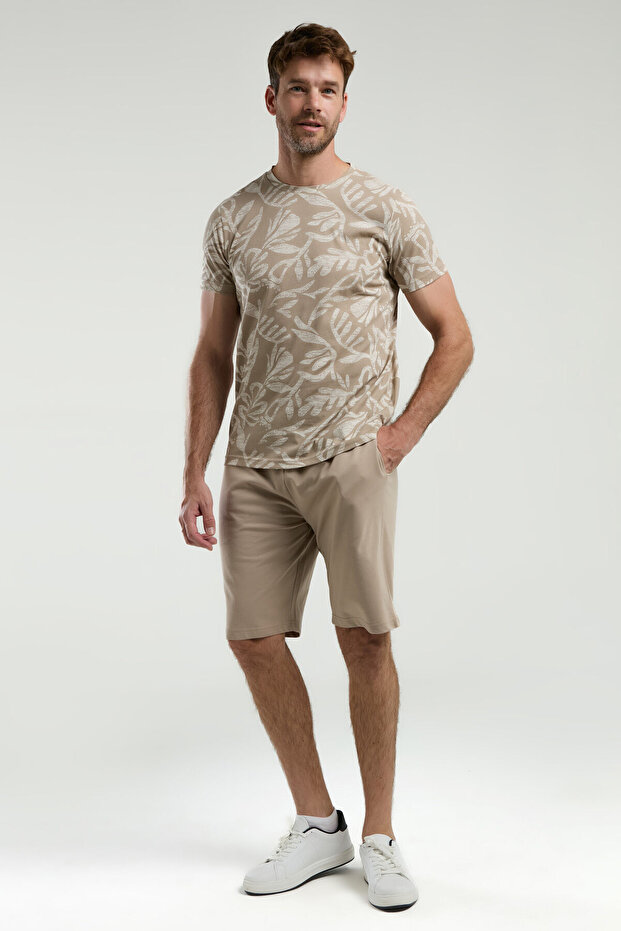 Erkek Krem Bermuda Takım - 2