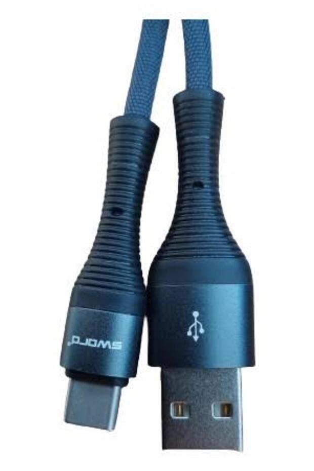 Sw-c211 2m 2.4a Type-c Cable Hızlı Sarj Mavi - 3