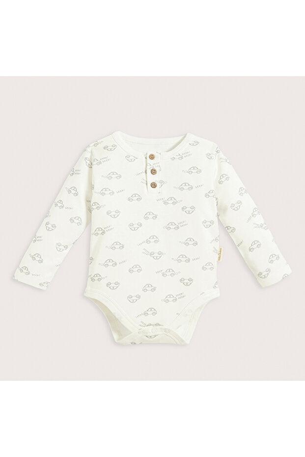 Little Driver Baskılı Body Ekru - 1