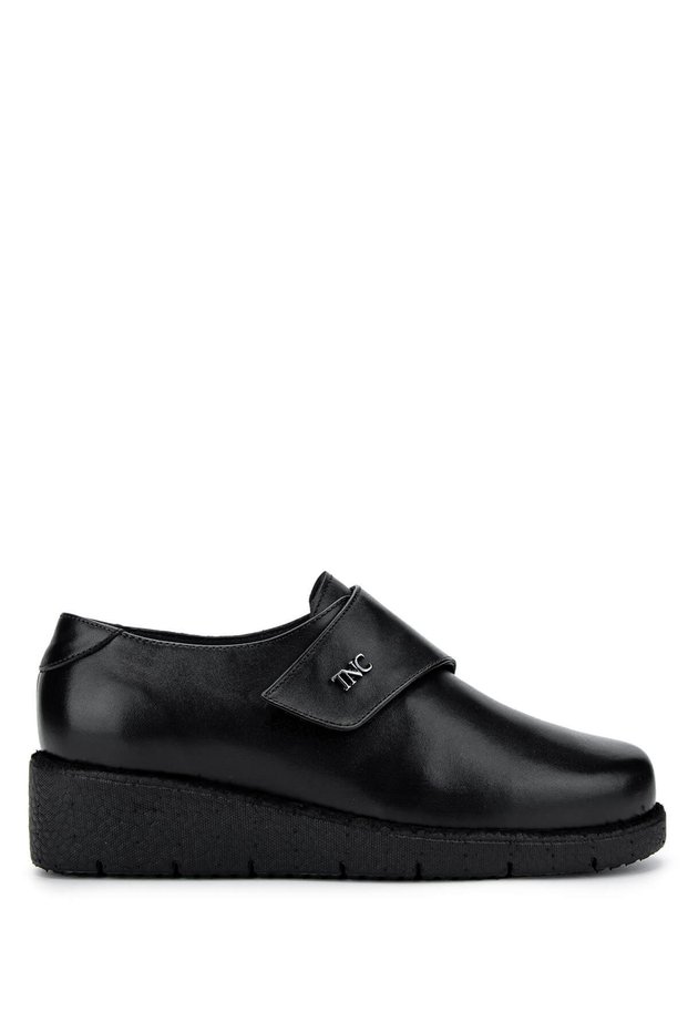 Woman's Genuine Leather Black Leather Casual Shoes