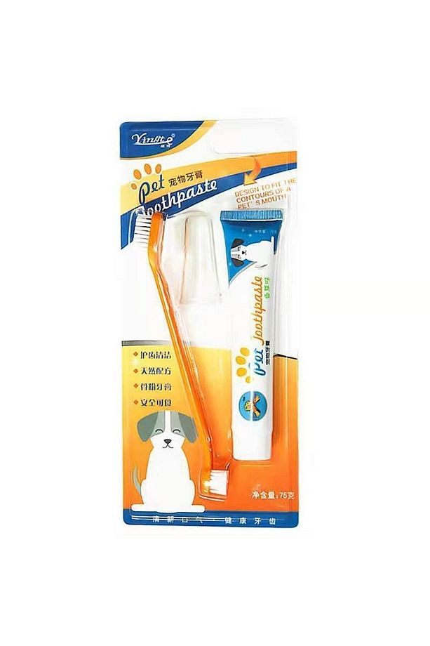 Kedi Köpek Diş Fırçası ve Diş Macunu Seti Yenilebilir Diş Macunu Dental Kit Ağız ve Diş Sağlık Seti - 5