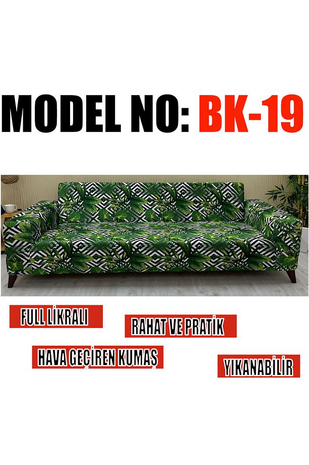 Desenli Kadife Kumaş 2 Adet Üçlü & Çekyat- 2 Adet Tekli Set Koltuk Kilifi - 4