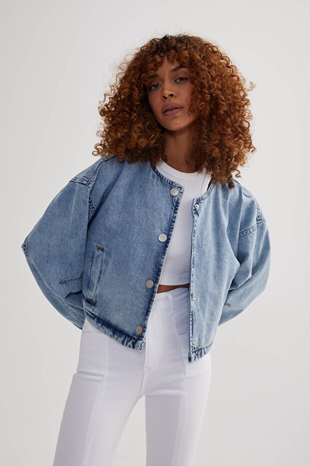 Jachetă bomber din denim - 3