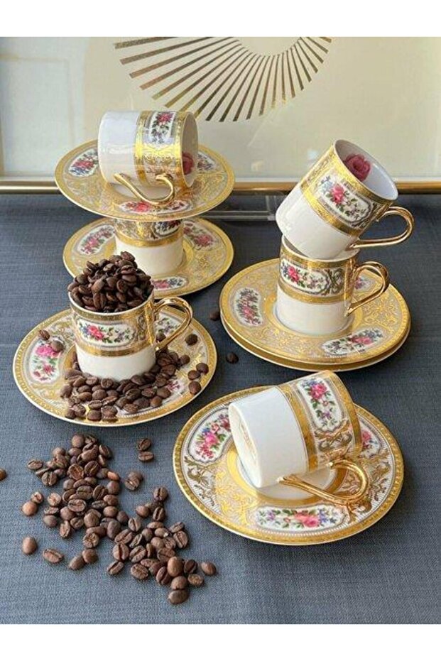 مجموعة أكواب قهوة من 6 قطع بنمط زهرة من رويكنج MNG 19