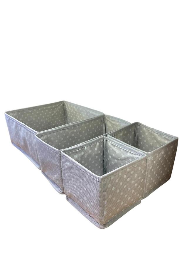 Coco Polka Dot Set of 4 - Drawer and Sock Organizer, Shawl Organizer, Fabric Box - 5