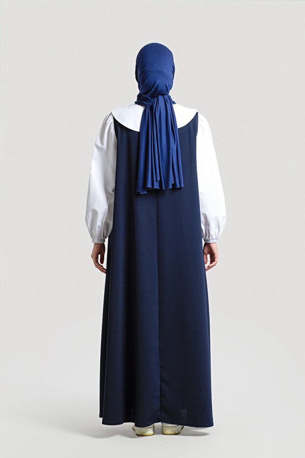 Lacivert Jile Elbise Tek Ölçü - 6