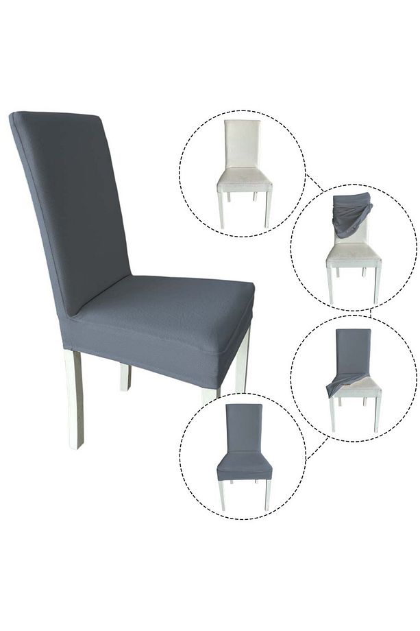4 Adet Petek Kumaş Salon Tipi Sandalye Kılıfı & Sandalye Örtüsü Seti - 4