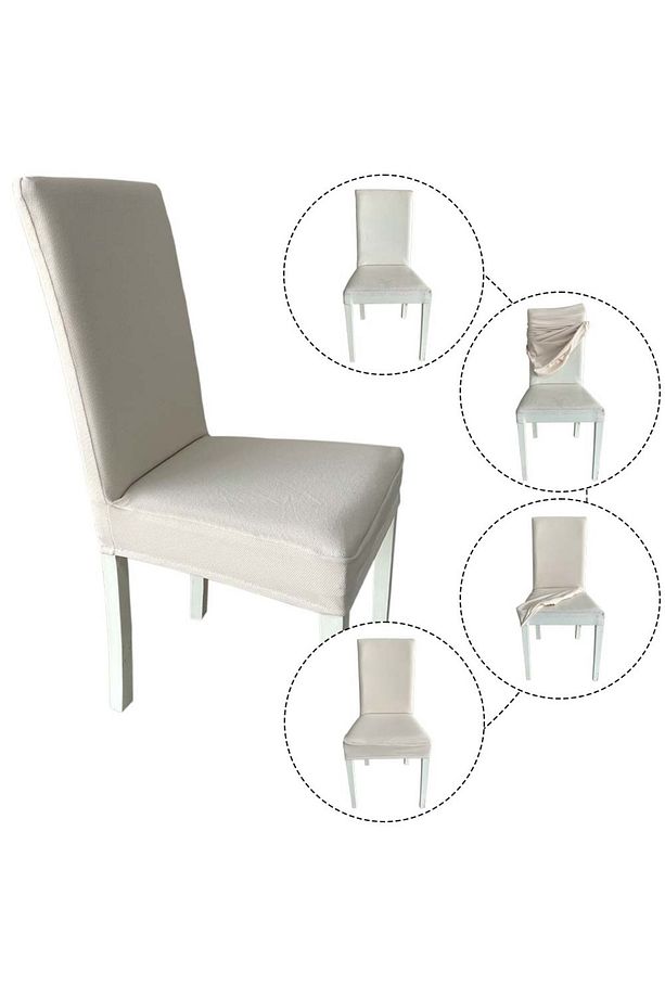 4 Adet Petek Kumaş Salon Tipi Sandalye Kılıfı & Sandalye Örtüsü Seti - 4