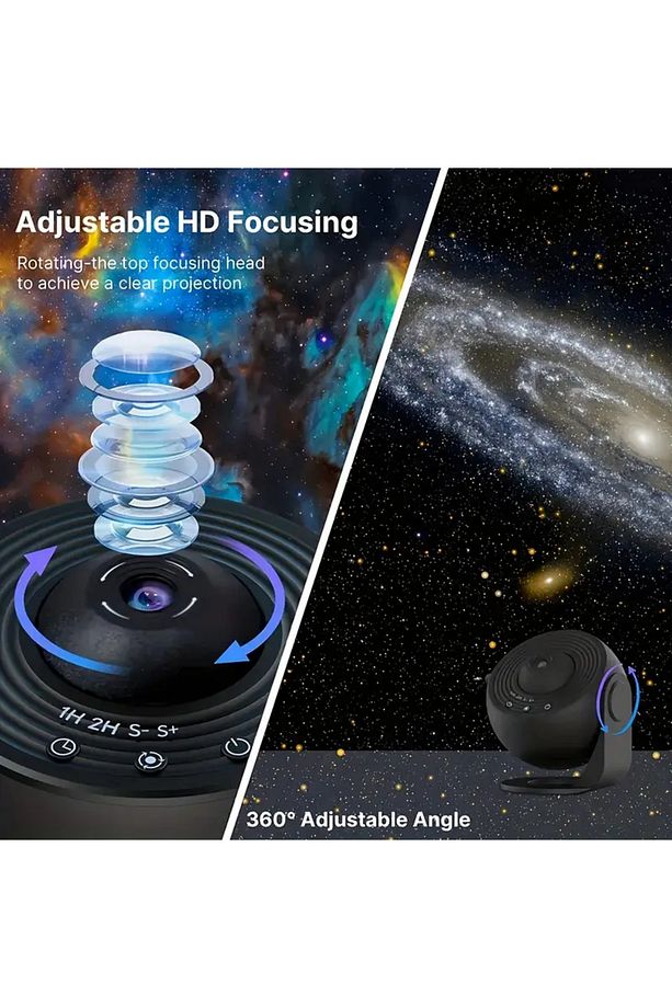 Dinamik Küre Yıldız Projektör Lambası, 13 Filmli LED Masaüstü Kapalı Galaksi Atmosfer Projektörü - 6
