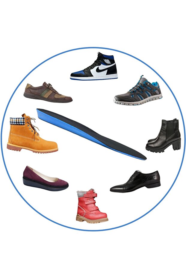 Ortopedik Memory Foam Tabanlık, Konfor & Rahat Ark Takviyeli, Şok Emici Ayakkabı Tabanı, Siyah - 2