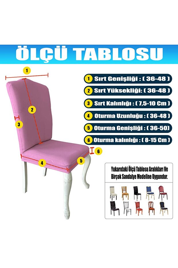 6 Adet Petek Kumaş Avangarde Tipi Sandalye Kılıfı & Sandalye Örtüsü Seti - 6